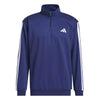 Adidas 3 Stripes 1/4 Zip Fleece (M) (Dark Blue)
