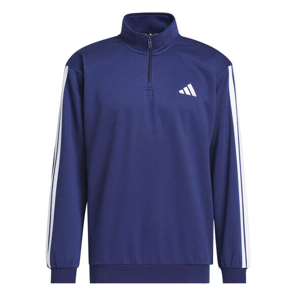 Adidas 3 Stripes 1/4 Zip Fleece (M) (Dark Blue)