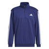 Adidas 3 Stripes 1/4 Zip Fleece (M) (Dark Blue)