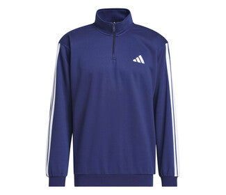 Adidas 3 Stripes 1/4 Zip Fleece (M) (Dark Blue)
