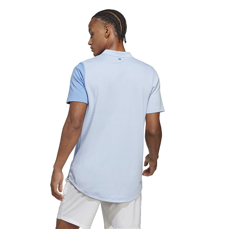 Adidas Clubhouse Color Block Polo (M) (Blue Dawn)