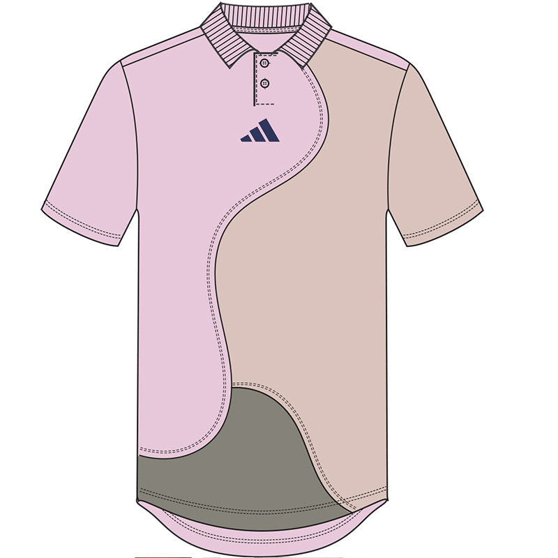 Adidas Clubhouse Color Block Polo (M) (Clear Pink)