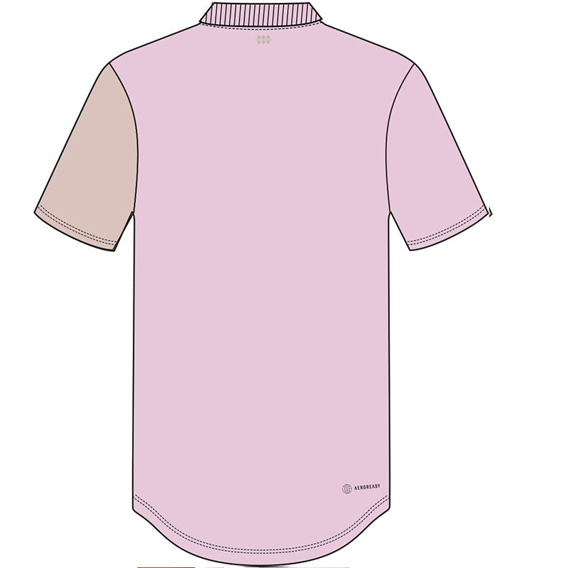 Adidas Clubhouse Color Block Polo (M) (Clear Pink)