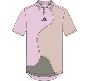 Adidas Clubhouse Color Block Polo (M) (Clear Pink)