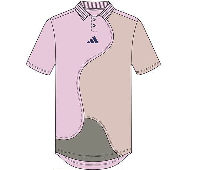Adidas Clubhouse Color Block Polo (M) (Clear Pink)