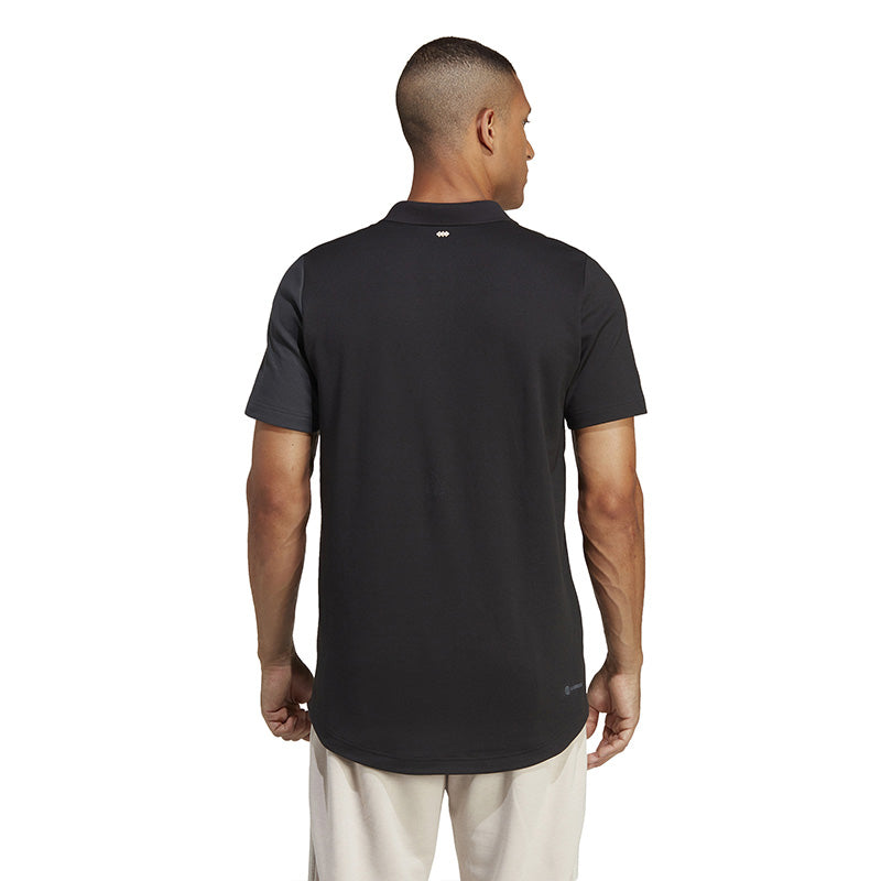 Adidas Clubhouse Color Block Polo (M) (Black/Carbon)