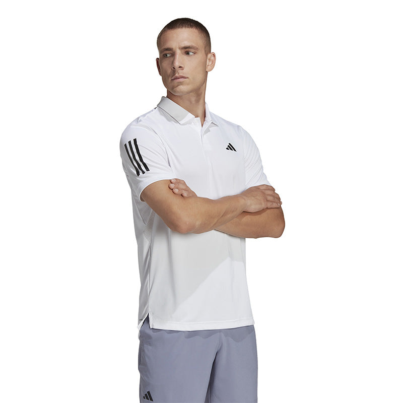 Adidas Club 3 Stripe Polo (M) (White)