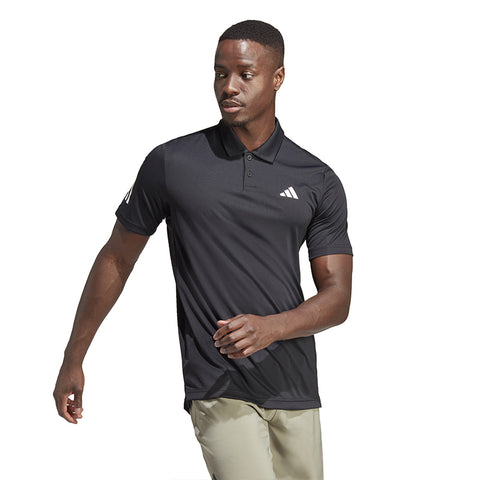 Adidas Club 3 Stripe Polo (M) (Black)