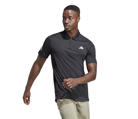 Adidas Club 3 Stripe Polo (M) (Black)