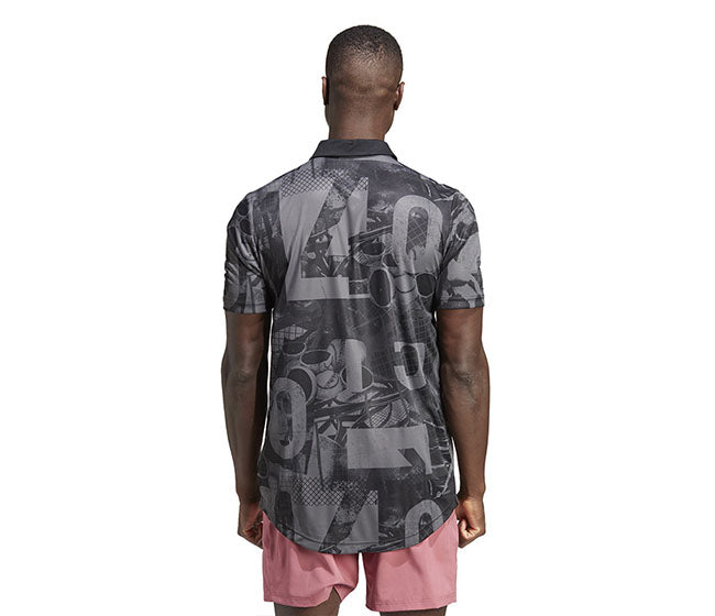 Adidas Club Graphic Polo (M) (Grey)