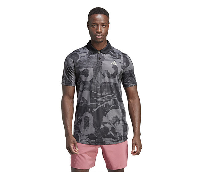 Adidas Club Graphic Polo (M) (Grey)