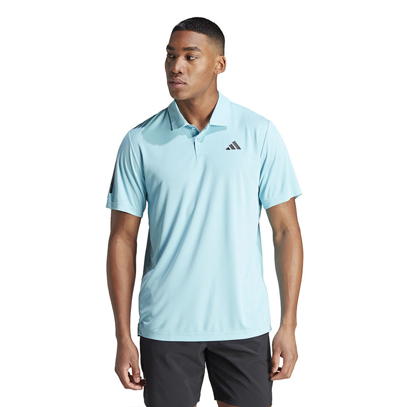 Adidas Club 3 Stripe Polo (M) (Aqua)