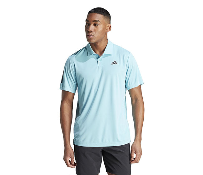 Adidas Club 3 Stripe Polo (M) (Aqua)