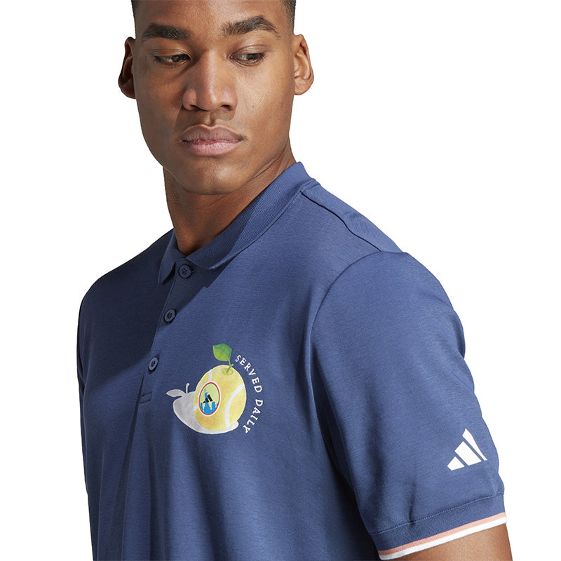 Adidas Clubhouse Premium Classic Tennis Polo (M) (Indigo)