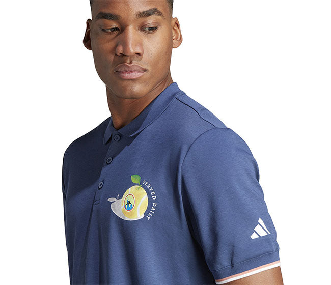 Adidas Clubhouse Premium Classic Tennis Polo (M) (Indigo)