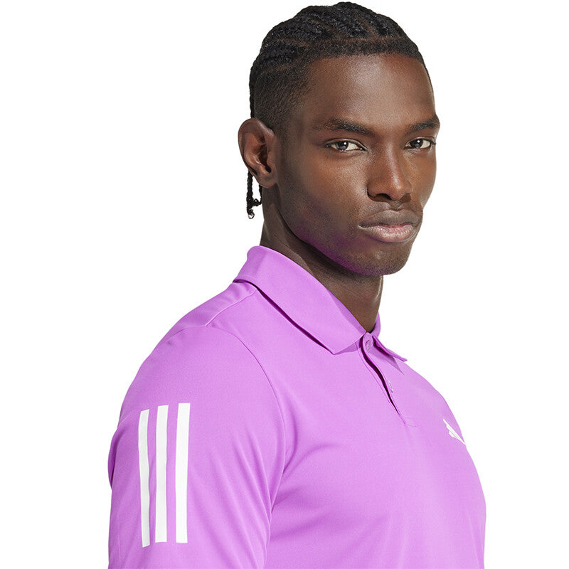 Adidas Club 3 Stripe Polo (M) (Purple Burst)