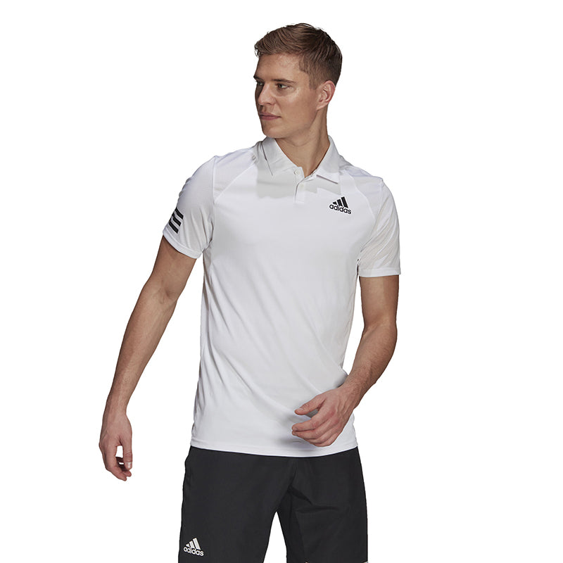 Adidas Club 3 Stripe Polo (M) (White)