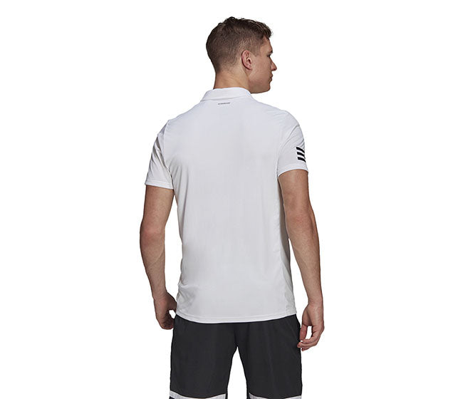 Adidas Club 3 Stripe Polo (M) (White)