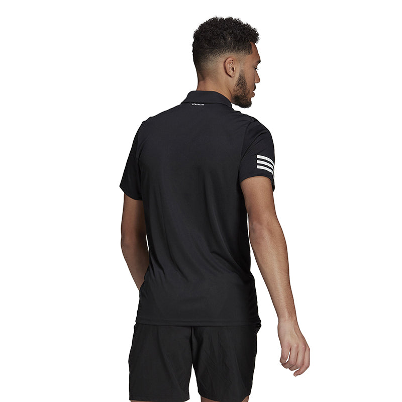 Adidas Club 3 Stripe Polo (M) (Black)