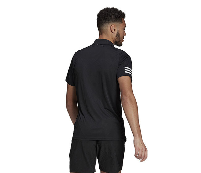 Adidas Club 3 Stripe Polo (M) (Black)