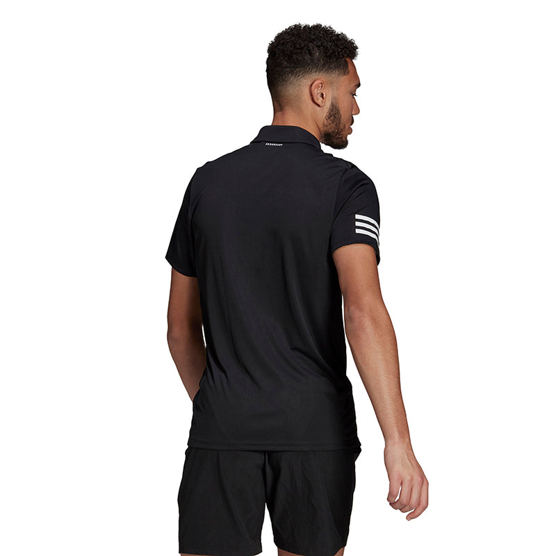 Adidas Club 3 Stripe Polo (M) (Black)