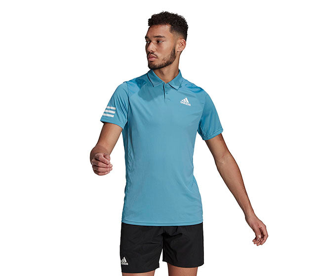 Adidas Club 3 Stripe Polo (M) (Blue)