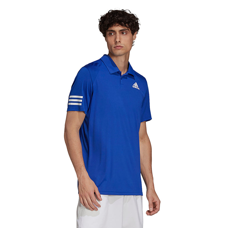 Adidas Club 3 Stripe Polo (M) (Blue)