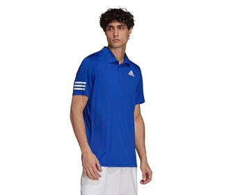 Adidas Club 3 Stripe Polo (M) (Blue)