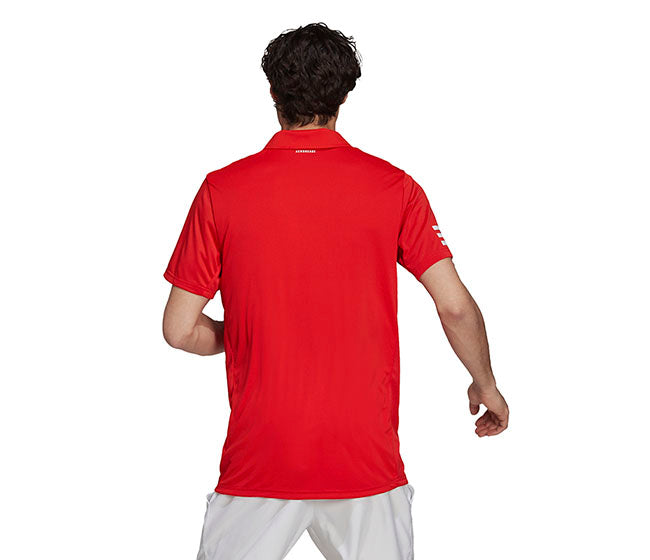 Adidas Club 3 Stripe Polo (M) (Red)
