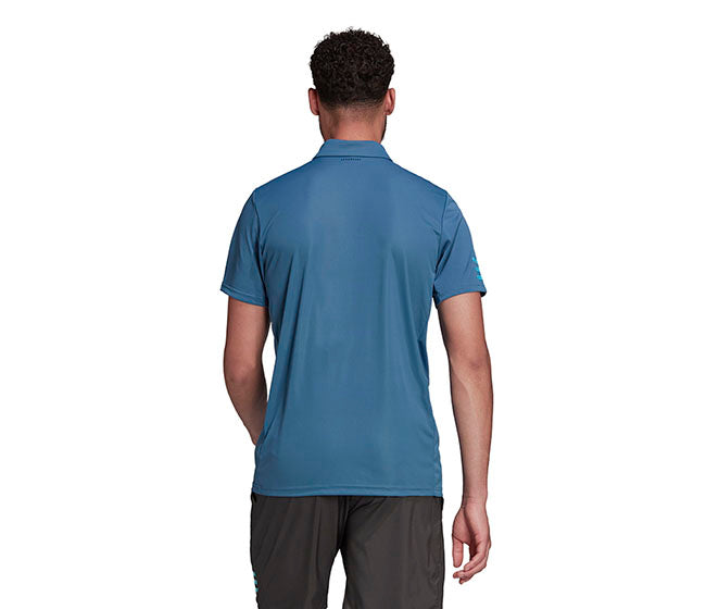 Adidas Club 3 Stripe Polo (M) (Blue)