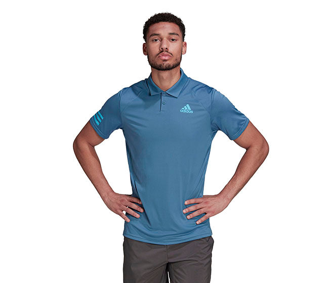 Adidas Club 3 Stripe Polo (M) (Blue)