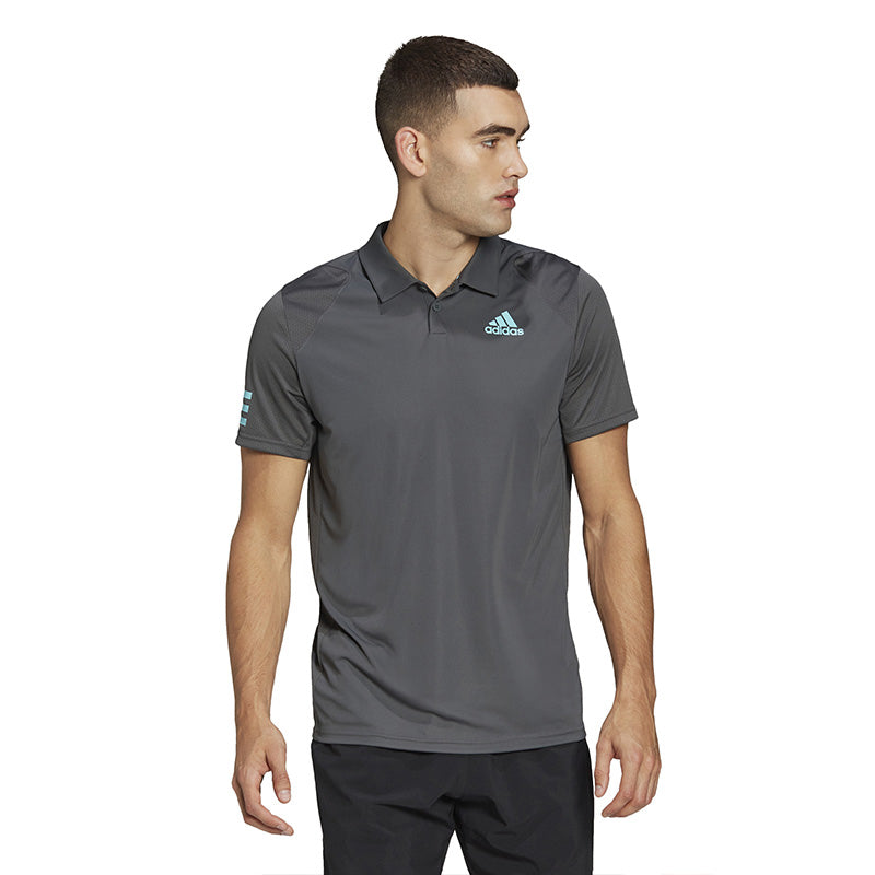 Adidas Club 3 Stripe Polo (M) (Dark Grey)
