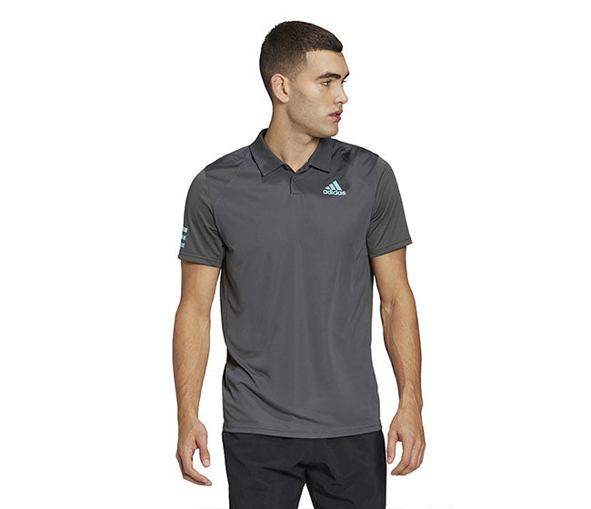 Adidas Club 3 Stripe Polo (M) (Dark Grey)