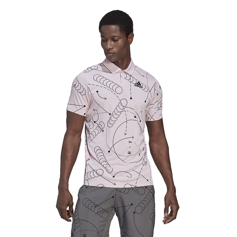 Adidas Club Graphic Polo (M) (Pink)