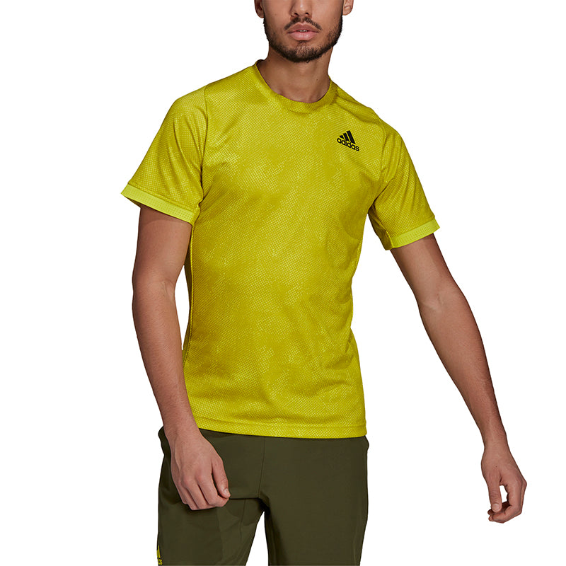 Adidas Freelift Primeblue Printed Tee (M) (Yellow)
