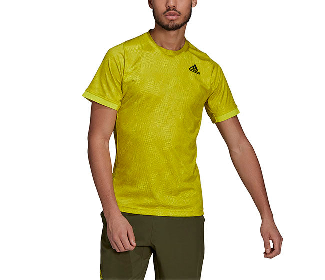 Adidas Freelift Primeblue Printed Tee (M) (Yellow)