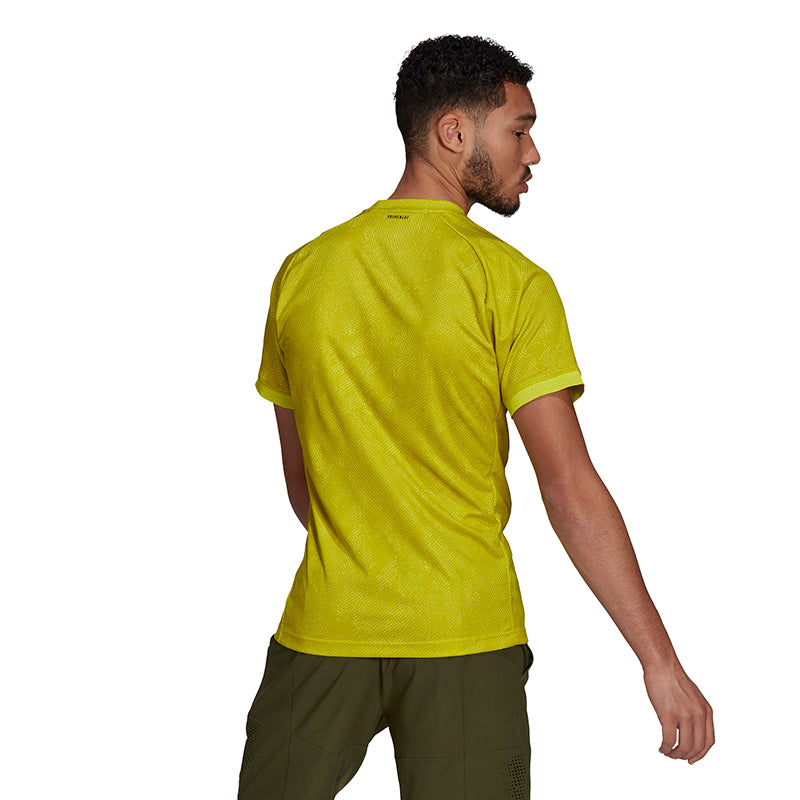 Adidas Freelift Primeblue Printed Tee (M) (Yellow)