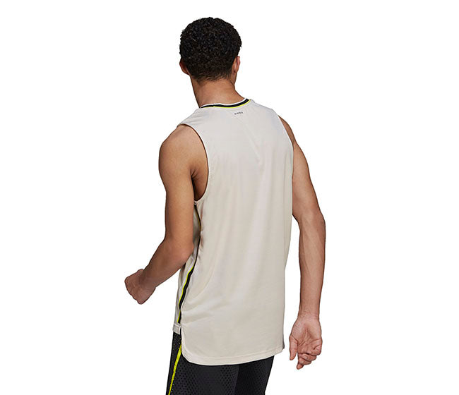 Adidas Sleeveless Primeblue Tee (M) (Cream)