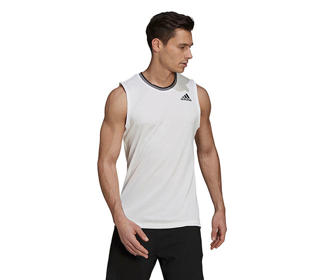 Adidas Sleeveless Primeblue Tee (M) (White)