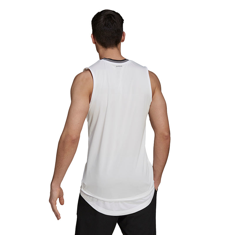 Adidas Sleeveless Primeblue Tee (M) (White)