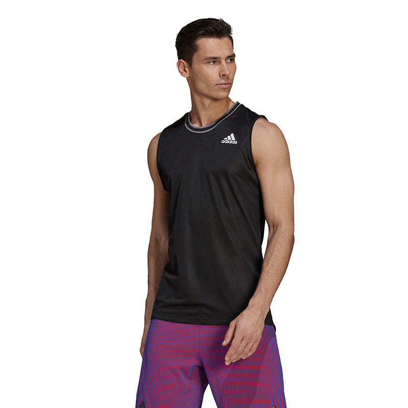 Adidas Sleeveless Primeblue Tee (M) (Black)