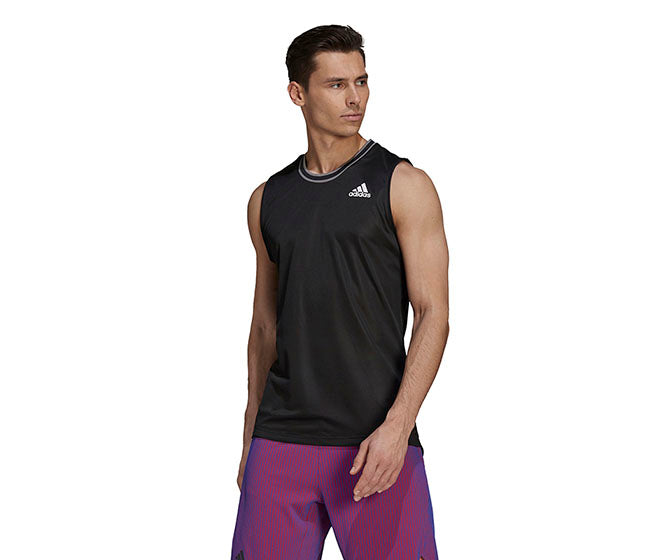 Adidas Sleeveless Primeblue Tee (M) (Black)