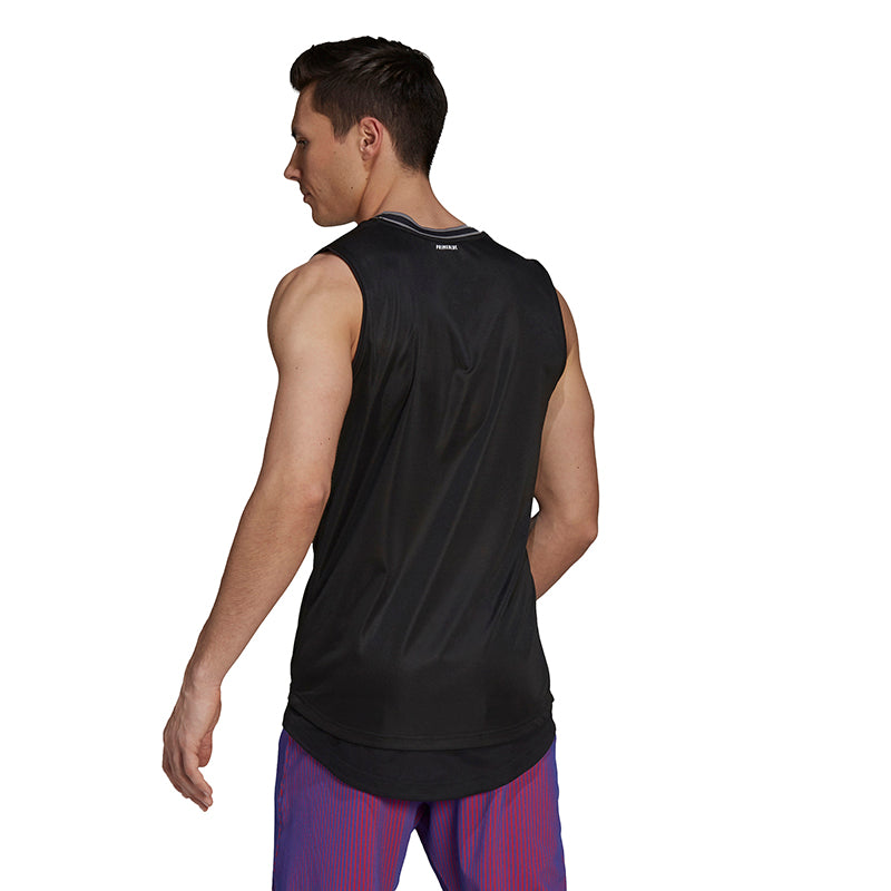 Adidas Sleeveless Primeblue Tee (M) (Black)