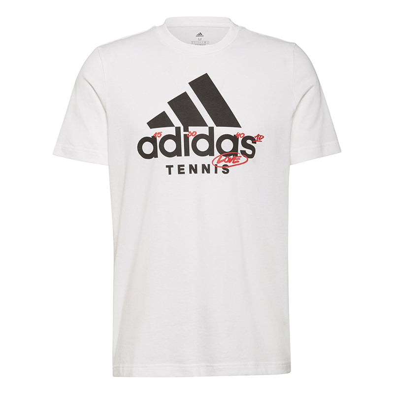 Adidas Tennis Graphic Logo Tee (M) (White)