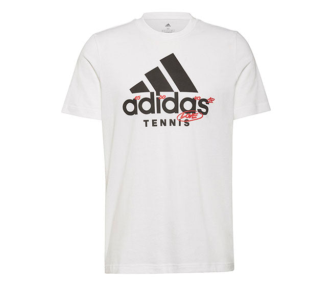 Adidas Tennis Graphic Logo Tee (M) (White)
