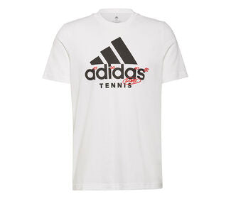 Adidas Tennis Graphic Logo Tee (M) (White)