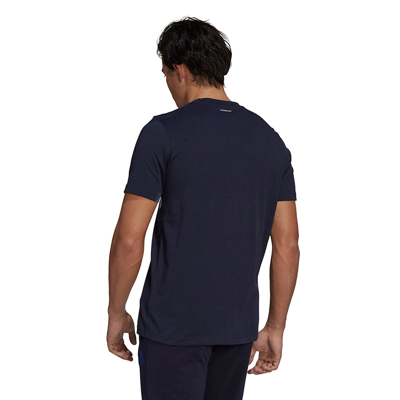 Adidas Tennis Graphic Logo Tee (M) (Navy)