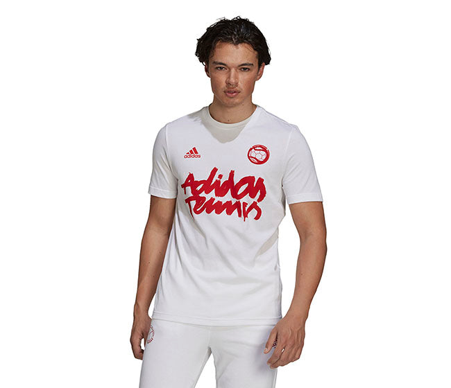 Adidas Tennis Logo Wimbledon Tee (M) (White)