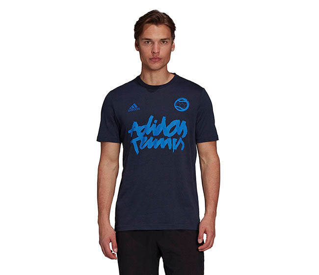 Adidas Tennis Logo Wimbledon Tee (M) (Navy)