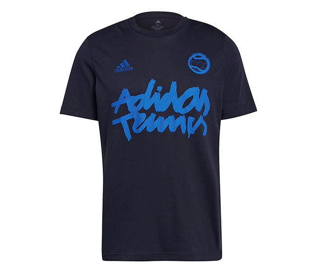 Adidas Tennis Logo Wimbledon Tee (M) (Navy)